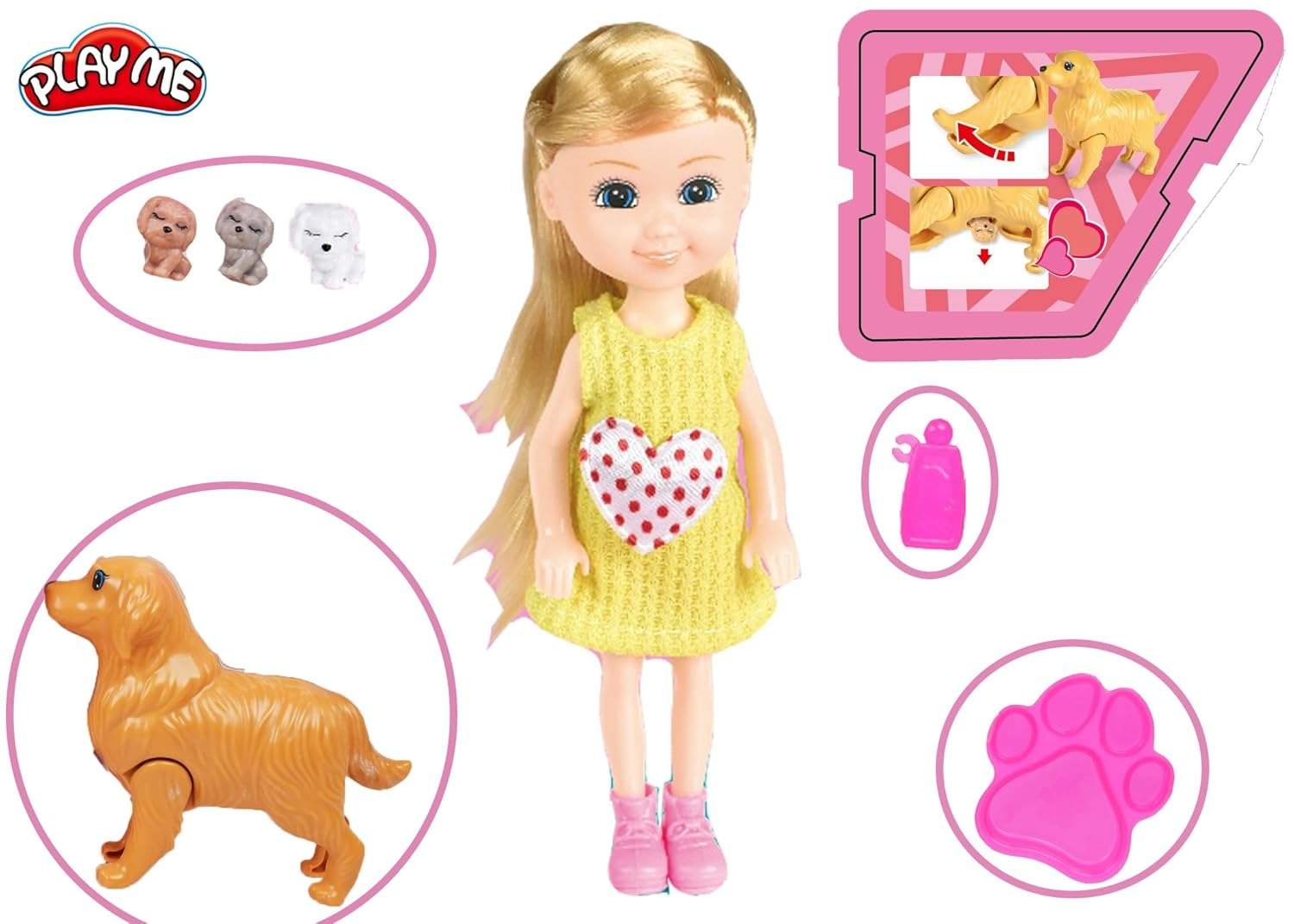 BONECA NINI LOVE C/ PETS